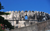 Stone Town, Zanzibar, Tanzania: Old fort - crenellation and sky - Arab fort - Ngome Kongwe - photo by M.Torres