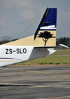 Victoria Falls, Matabeleland North, Zimbabwe: Solenta Aviation tree logo - tail of Cessna 208B Grand Caravan ZS-SLO cn 208B0485 - VFA - Victoria Falls Airport - photo by M.Torres